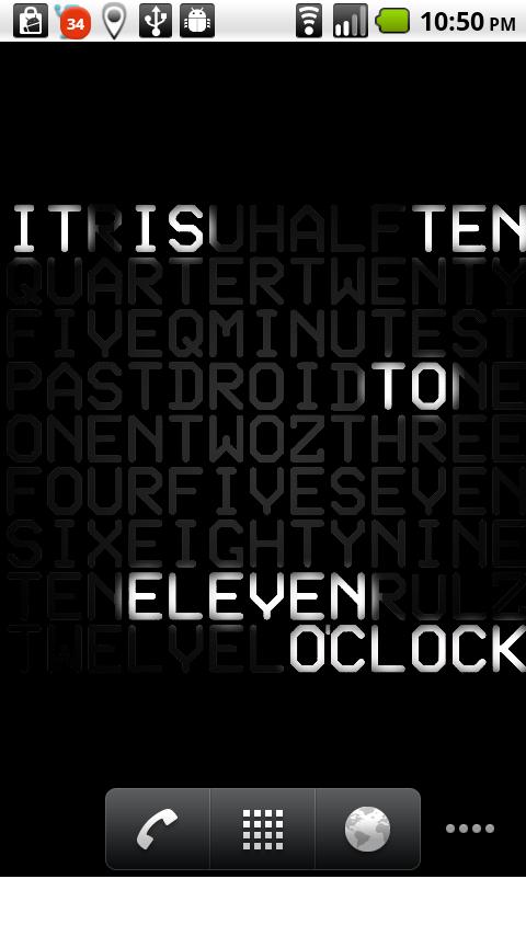 Word Clock Live Wallpaper Android Personalization