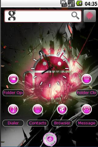3D Pink Droid Theme Android Themes
