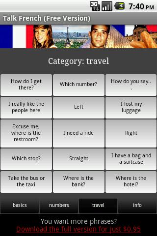 Talk French (Free) Android Travel & Local
