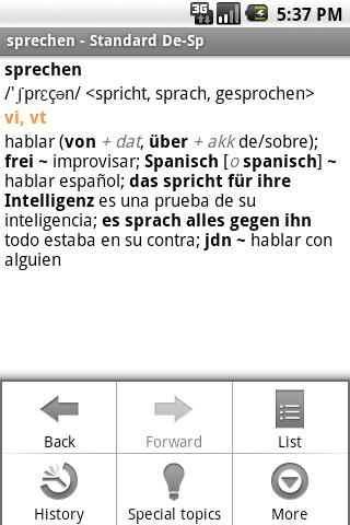 PONS Standard SPANISH Dict Android Reference