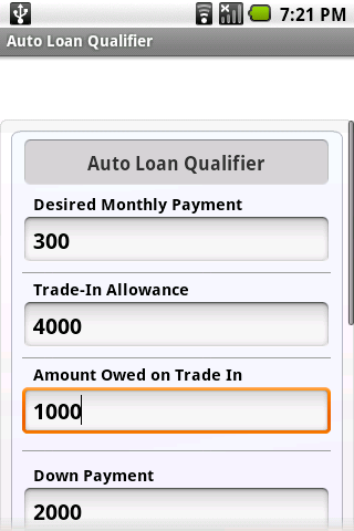 Auto Loan Qualifier Android Finance