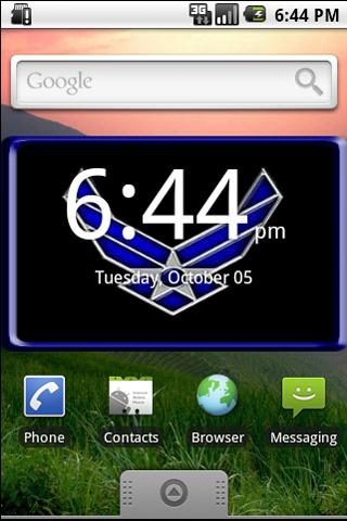 Air Force Digital Clock Widget Android Themes