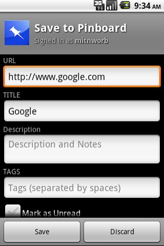 Save to Pinboard Android Tools