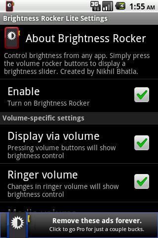 Brightness Rocker Lite Android Tools