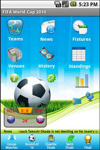 Live fifa Soccer 2010 WorldCup Android Sports