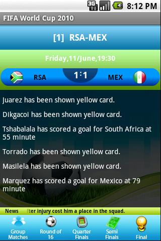Live fifa Soccer 2010 WorldCup Android Sports
