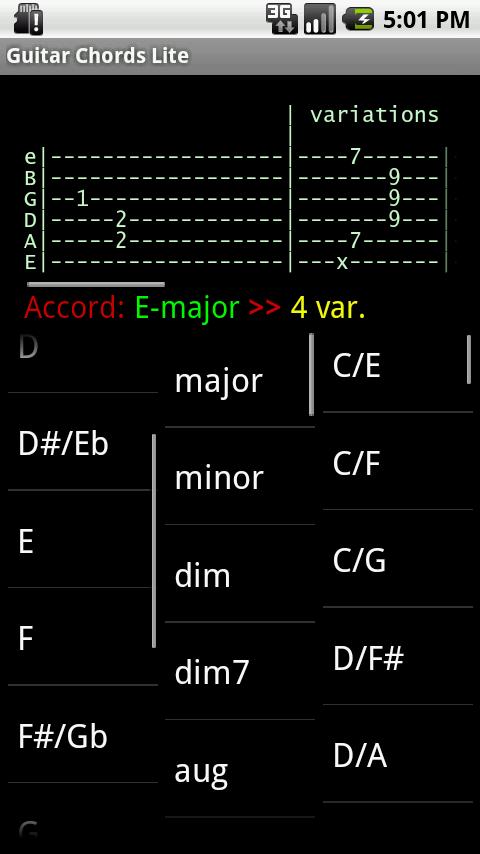 Guitar Chords Lite Android Entertainment