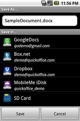 Quickoffice for Captivate Android Productivity
