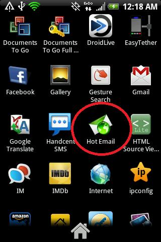 Hot Email (Hotmail) Android Communication