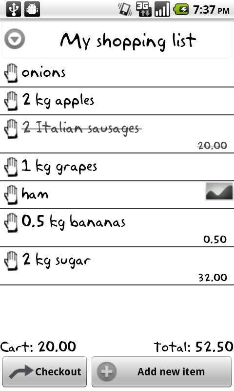 My Shopping List Android Shopping