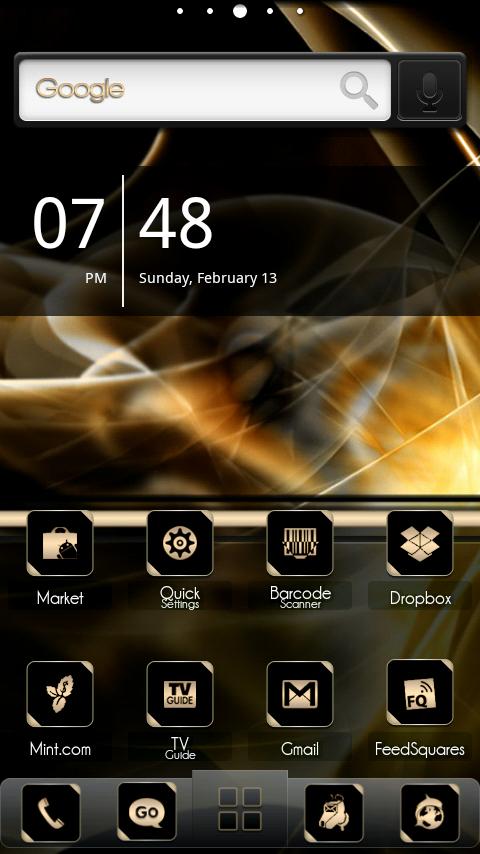 ADW Theme BlackGold Android Personalization