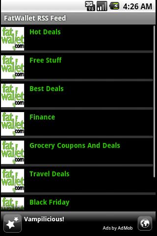 Fat Wallet RSS Reader Android Shopping