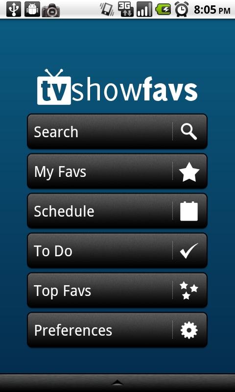 TV Show Favs Key Android Entertainment