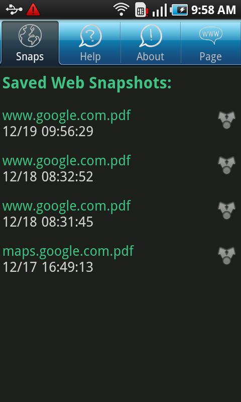 Web Snapshots Android Tools