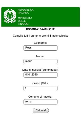 Codice Fiscale Gratuito Android Tools