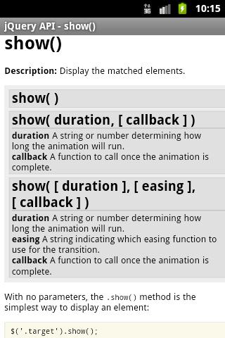 jQuery API Android Books & Reference