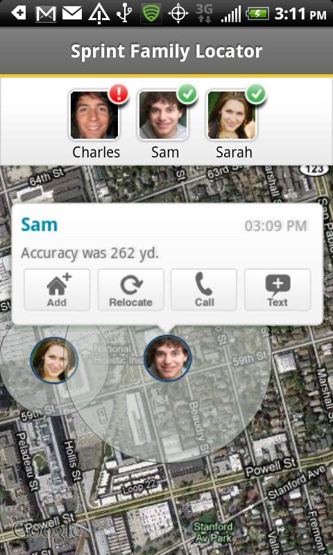 Sprint Family Locator Android Communication