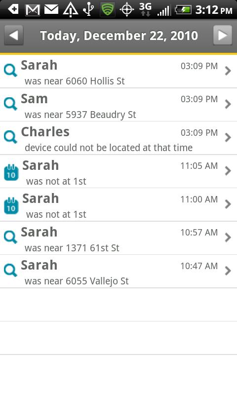 Sprint Family Locator Android Communication