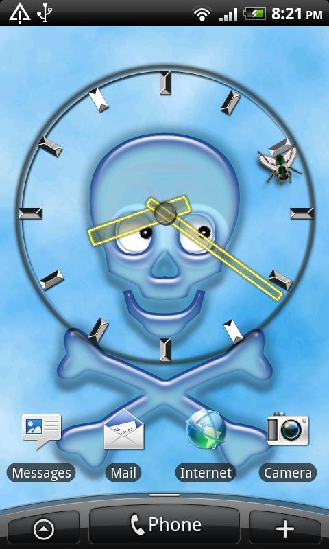 Crazy Skull Clock Android Personalization