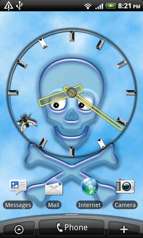 Crazy Skull Clock Android Personalization
