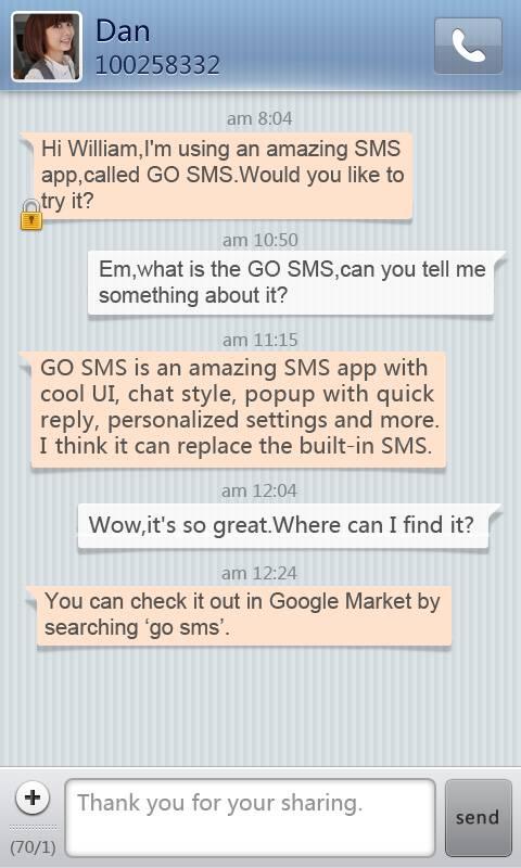 GO SMS SimpleStripe theme Android Communication