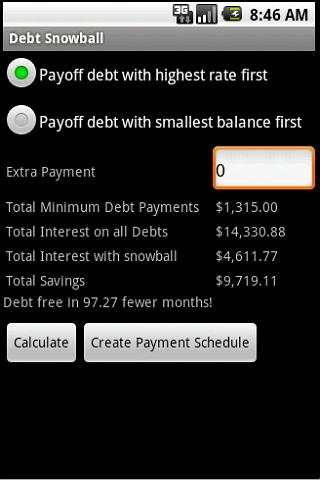 Debt Snowball Android Finance