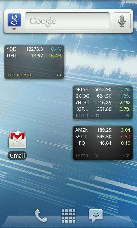 Ministocks Stock Widget