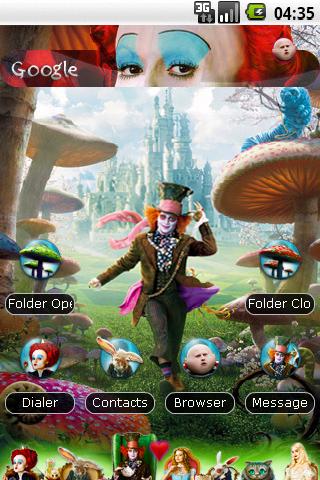 Alice in Wonderland Theme Android Personalization