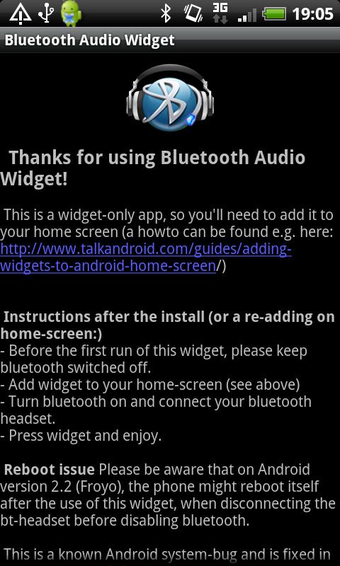 Bluetooth Audio Widget Android Media & Video