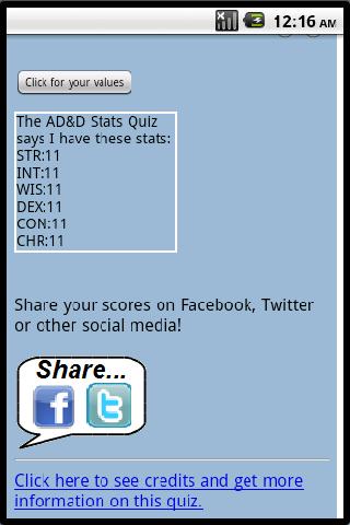 AD&D Stats Quiz Android Entertainment