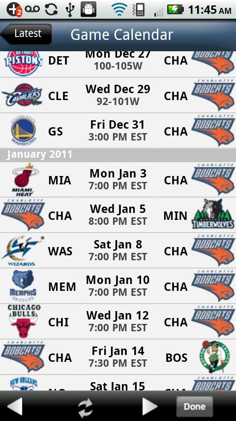 Charlotte Bobcats Android Sports