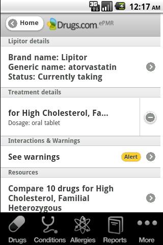 Personal Medication Record Android Health & Fitness