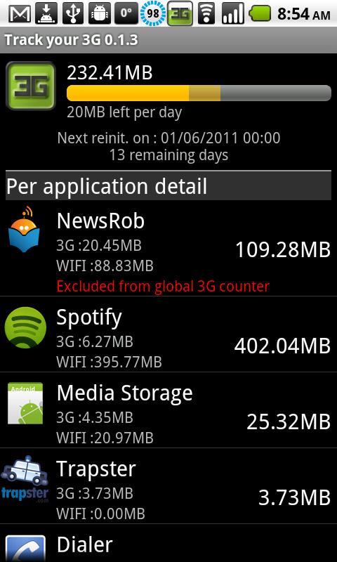 Track your 3G