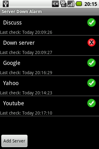 Server Down Alarm Trial Android Tools