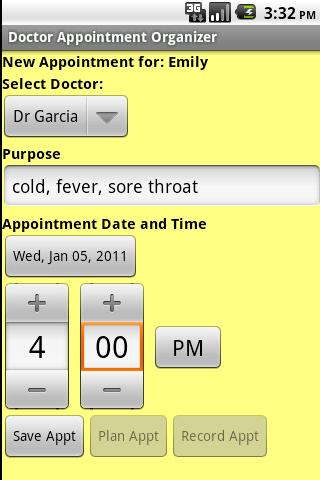 Doctor Appointment Organizer Android Health & Fitness