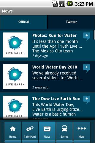 Live Earth Android Communication