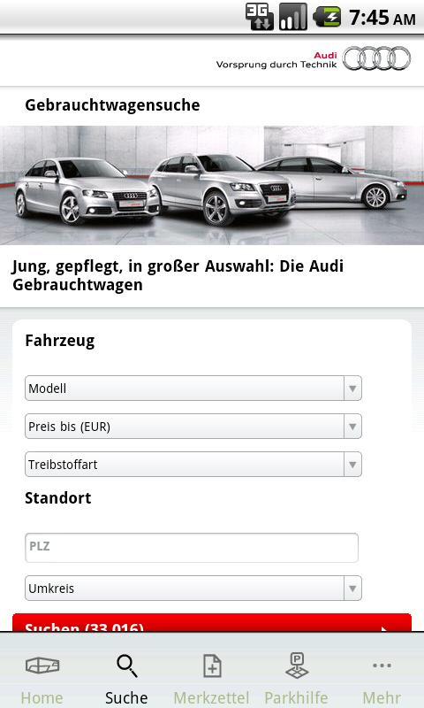 Audi Fahrzeugbörse Android Lifestyle