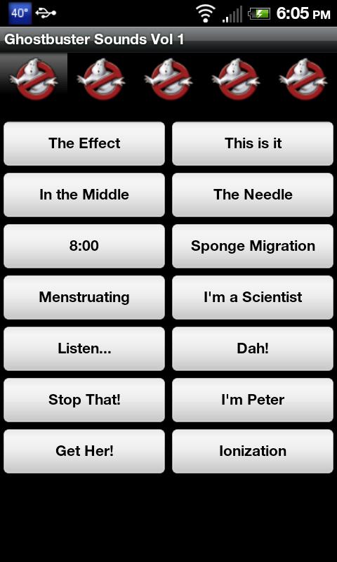 GhostBusters Sounds Volume 1 Android Entertainment