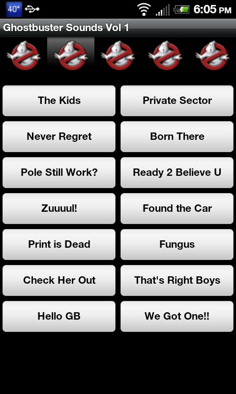 GhostBusters Sounds Volume 1 Android Entertainment