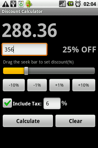 Discount Calculator Android Shopping