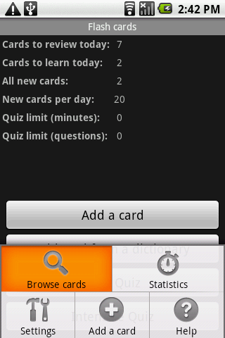 Flash Cards Quiz! Android Productivity