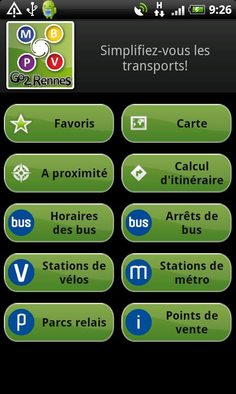 Go&sup2; Rennes (bus, vélo, métro) Android Transportation