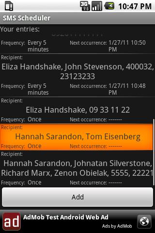 SMS Scheduler Android Communication