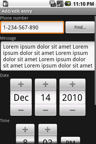 SMS Scheduler Android Communication