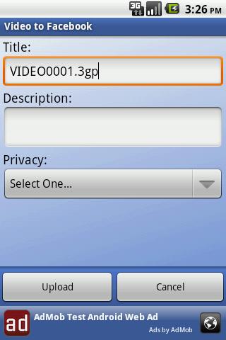 Video Uploader to Facebook Android Social