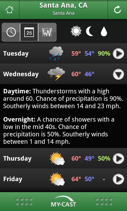 My-Cast Weather Lite Android Weather