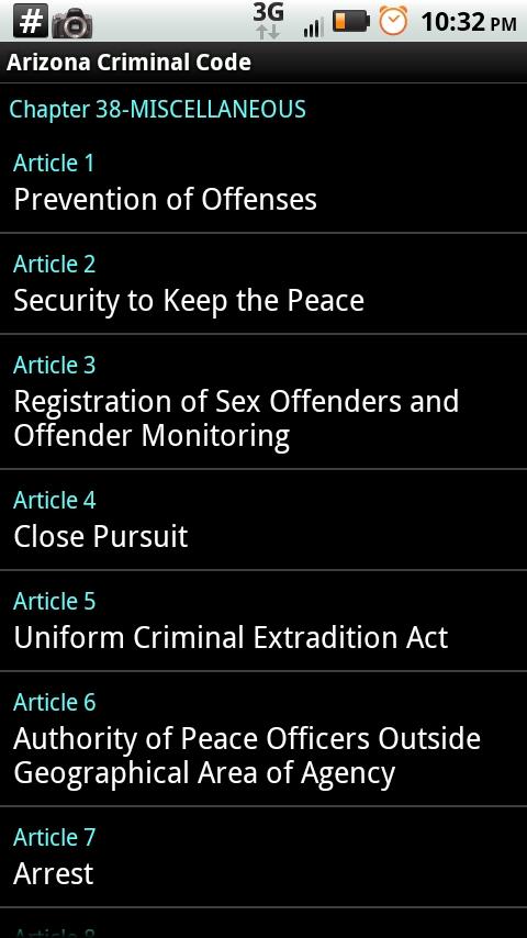 Arizona Criminal Code Android Books & Reference