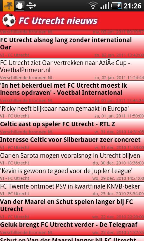 FC Utrecht nieuws Android Sports
