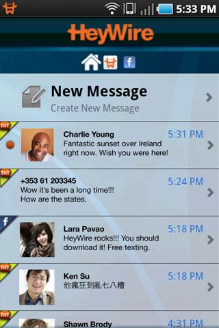 HeyWire: Free SMS Worldwide