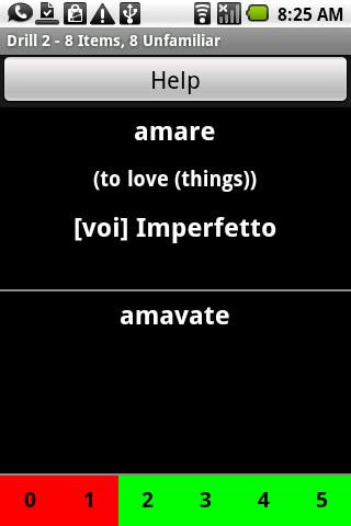 Italian Verb Trainer Android Education